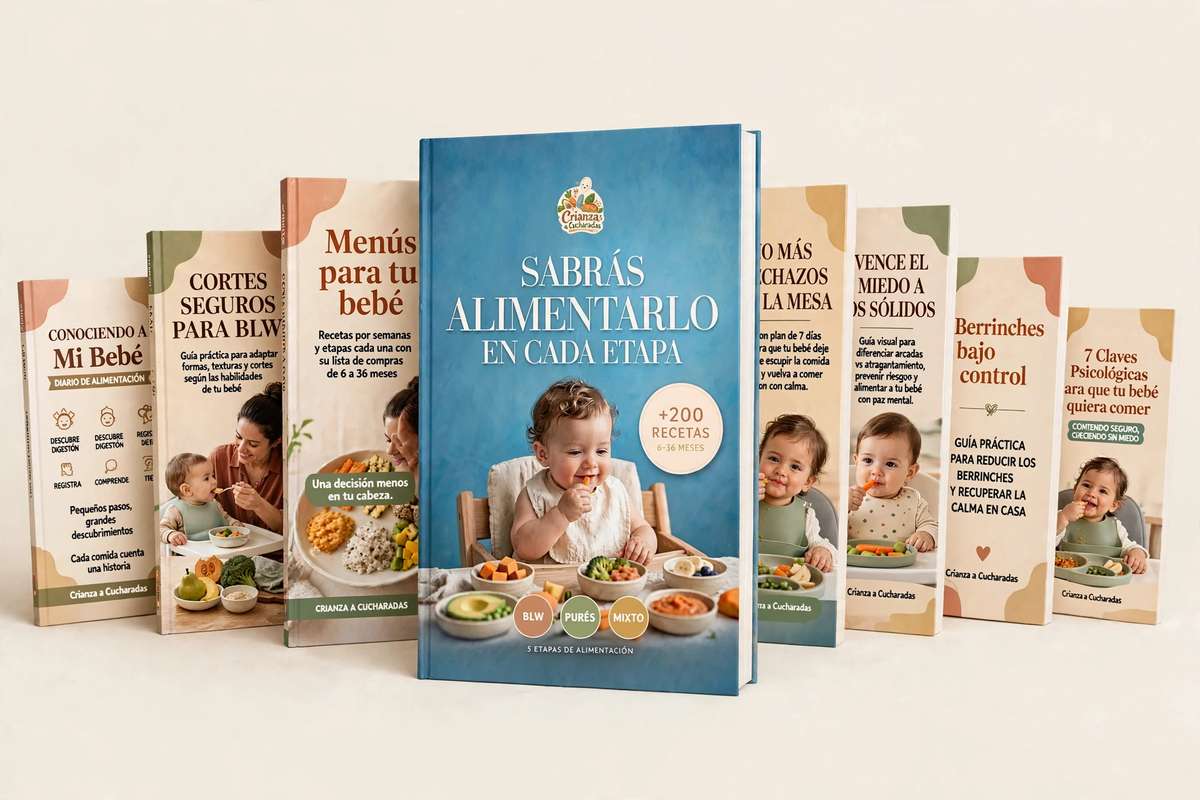 Método Crianza a Cucharadas | +210 Recetas + 7 Bonos para Alimentación Complementaria (6 meses a 3 años)